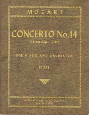 Concerto for piano n° 14 E flat maj. KV 449 - Score - MOZART
