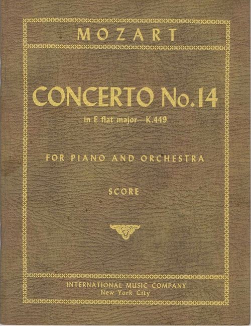 Concerto for piano n° 14 E flat maj. KV 449 - Score - MOZART