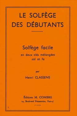 Le solfège des débutants - 2 clés mélangées - CLASSENS - Partition
