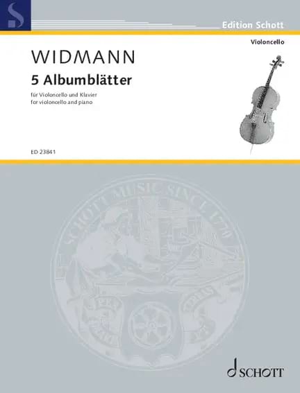 5 Albumblätter Jörg Widmann Partition Violoncelle