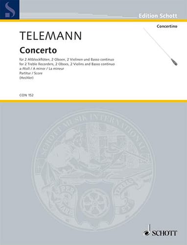 Concerto a-moll - Partitur TELEMANN Partition Grand format