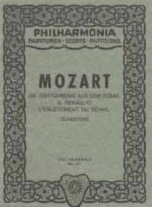 Die Entführung aus dem Serail KV 384 - Ouvertüre - Partitur - MOZART