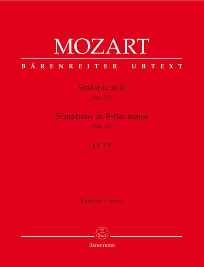 Symphonie Nr. 33 B-dur KV 319 - Partitur - MOZART - Partition