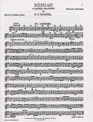 Messiah Violon 2 Handel Partition