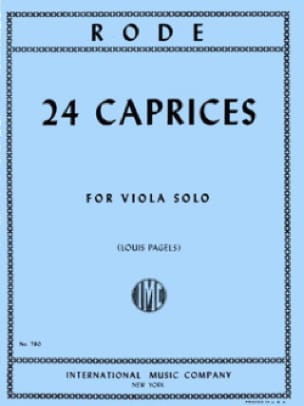 24 Caprices - Viola Pagels Pierre Rode Partition Alto