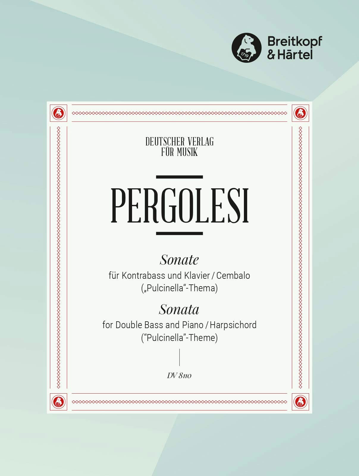Sonate sur le thème de Pulcinella PERGOLESE Partition Contrebasse