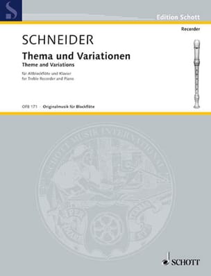 Feuillez l'ouvrage Thema und Variationen - Otto Schneider - Partition - Flûte à bec