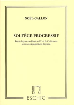 Solfège Progressif en 2 Clés avec Piano Noël Gallon Partition Solfèges