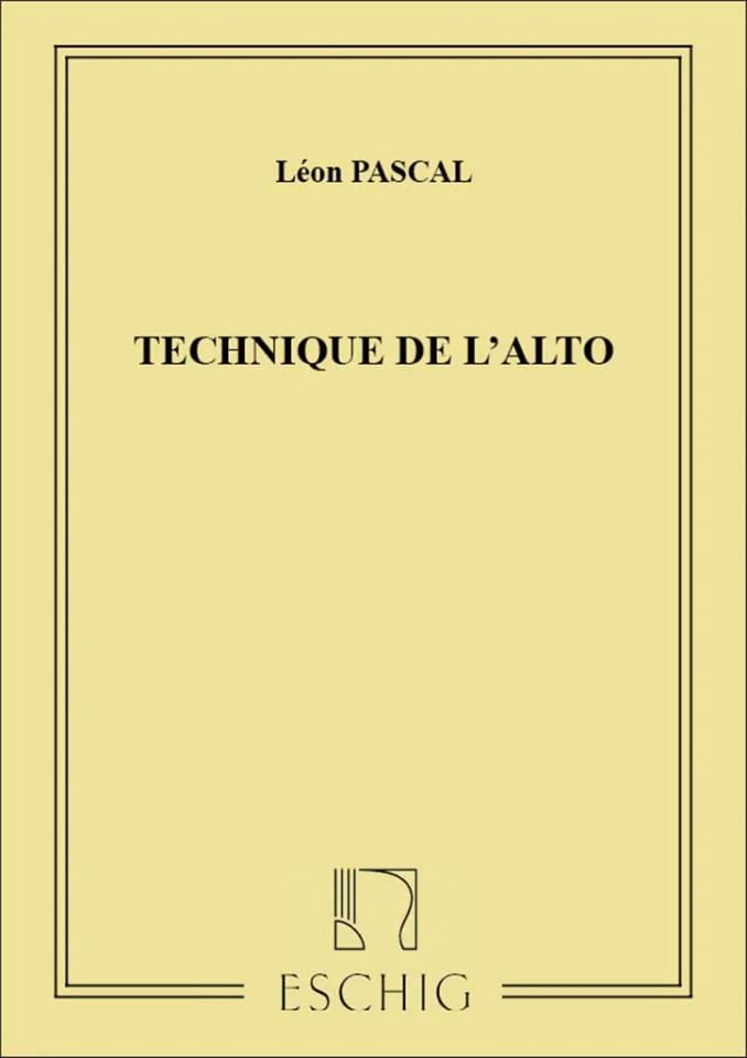 Technique de l'alto Léon Pascal Partition Alto