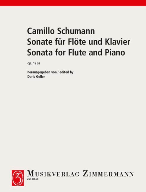 Sonate op. 123 [a] Camillo Schumann Partition Flûte traversière