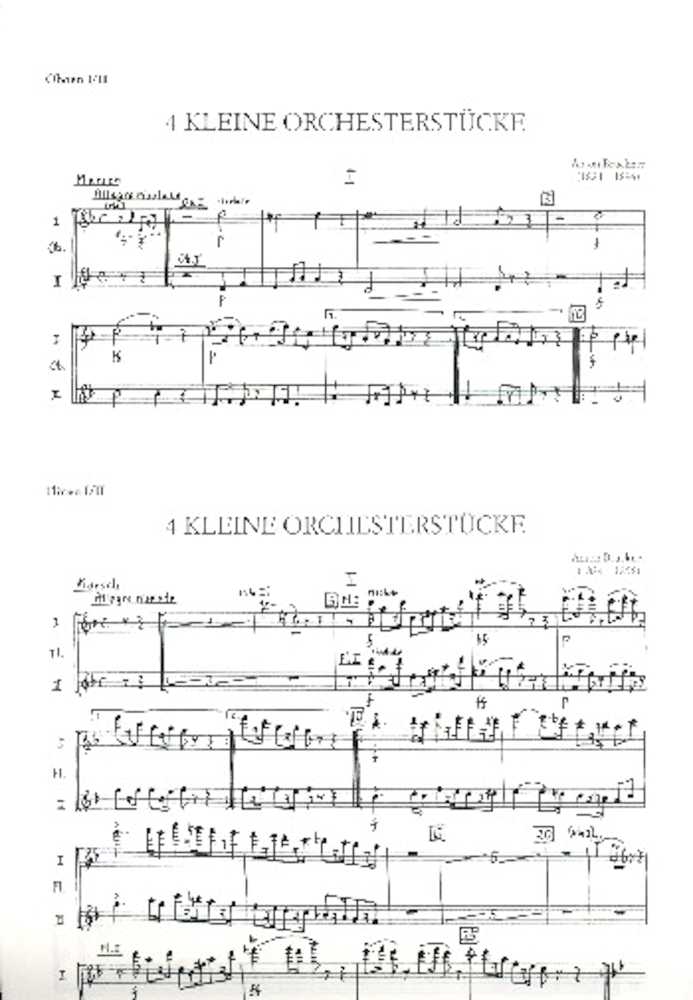 4 kleine Orchesterstücke BRUCKNER Partition