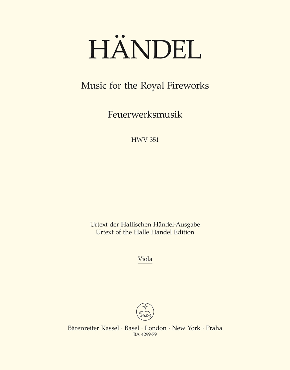 Music for the Royal Fireworks HWV 351 - HAENDEL - Partition