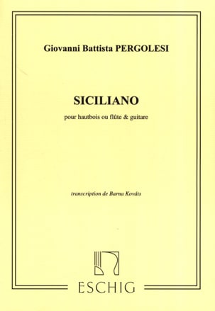 Siciliano - Hautbois flûte guitare PERGOLESE Partition Duos