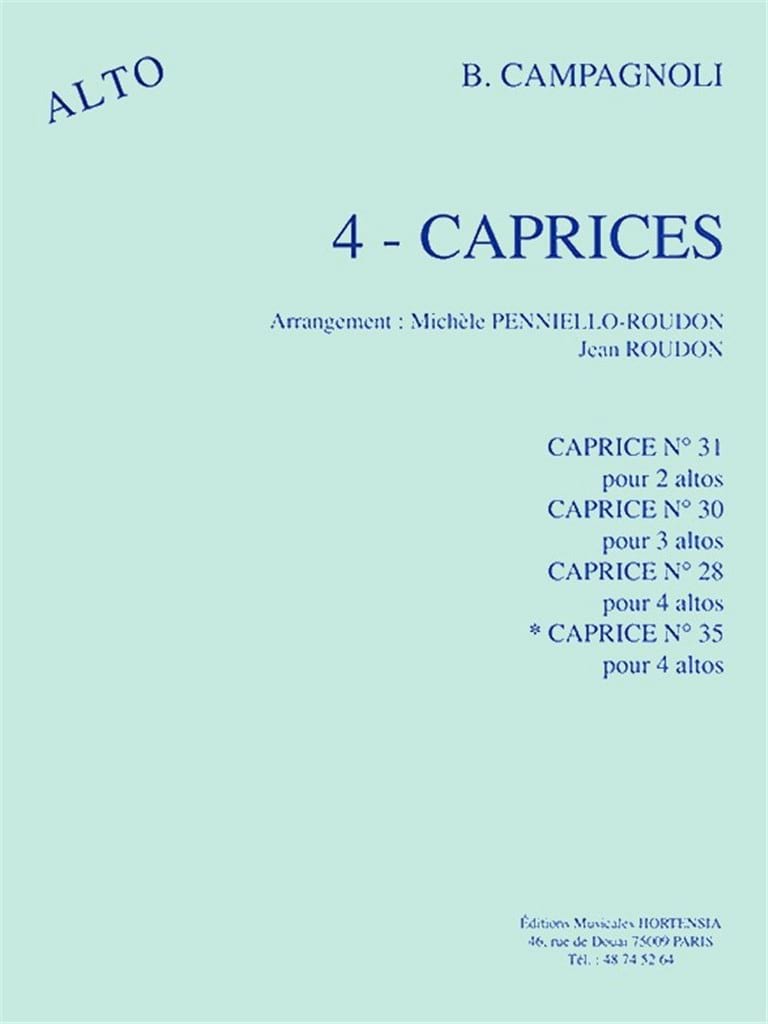 Caprice n° 35 - 4 altos Bartolomeo Campagnoli Partition Alto