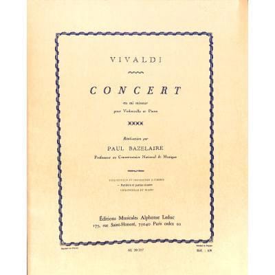 Concert En Mi Mineur VIVALDI Partition