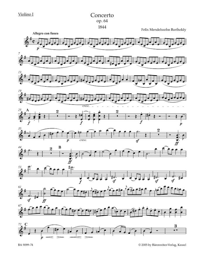 Concerto for Violin and Orchestra in E minor op. 64