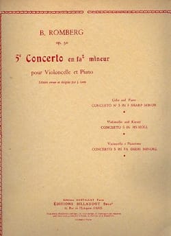 Concerto N° 5 en FA dièse mineur opus 30 ROMBERG Partition Violoncelle