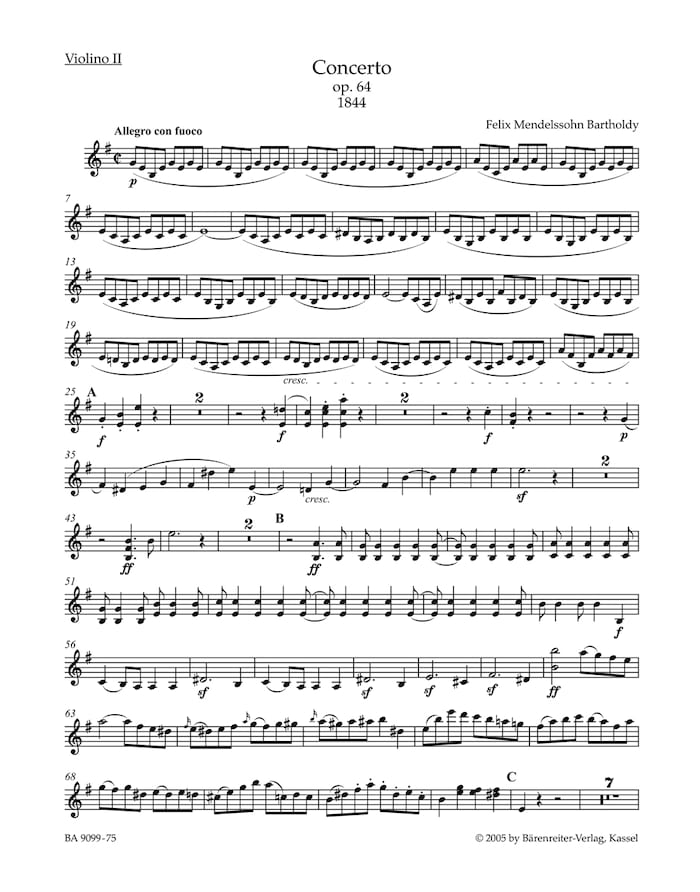 Concerto for Violin and Orchestra in E minor op. 64