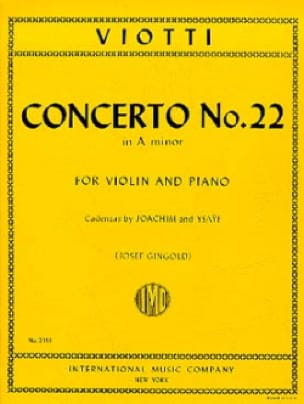 Concerto n° 22 in A minor VIOTTI Partition Violon