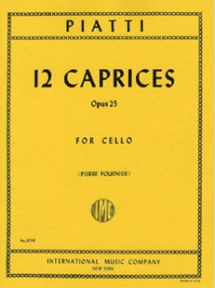 12 Caprices op. 25 Alfredo C. Piatti Partition Violoncelle
