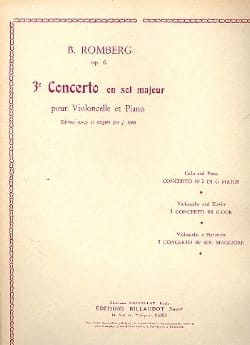 Concerto n° 3 en sol majeur op. 6 ROMBERG Partition Violoncelle