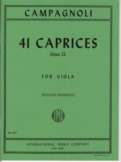 41 Caprices op. 22 - Viola Bartolomeo Campagnoli Partition Alto
