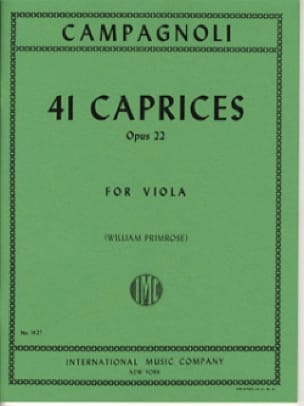 41 Caprices op. 22 - Viola Bartolomeo Campagnoli Partition Alto