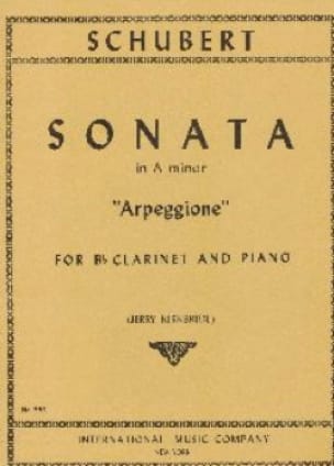 Sonata in A minor Arpeggione - Clarinet SCHUBERT Partition Clarinette