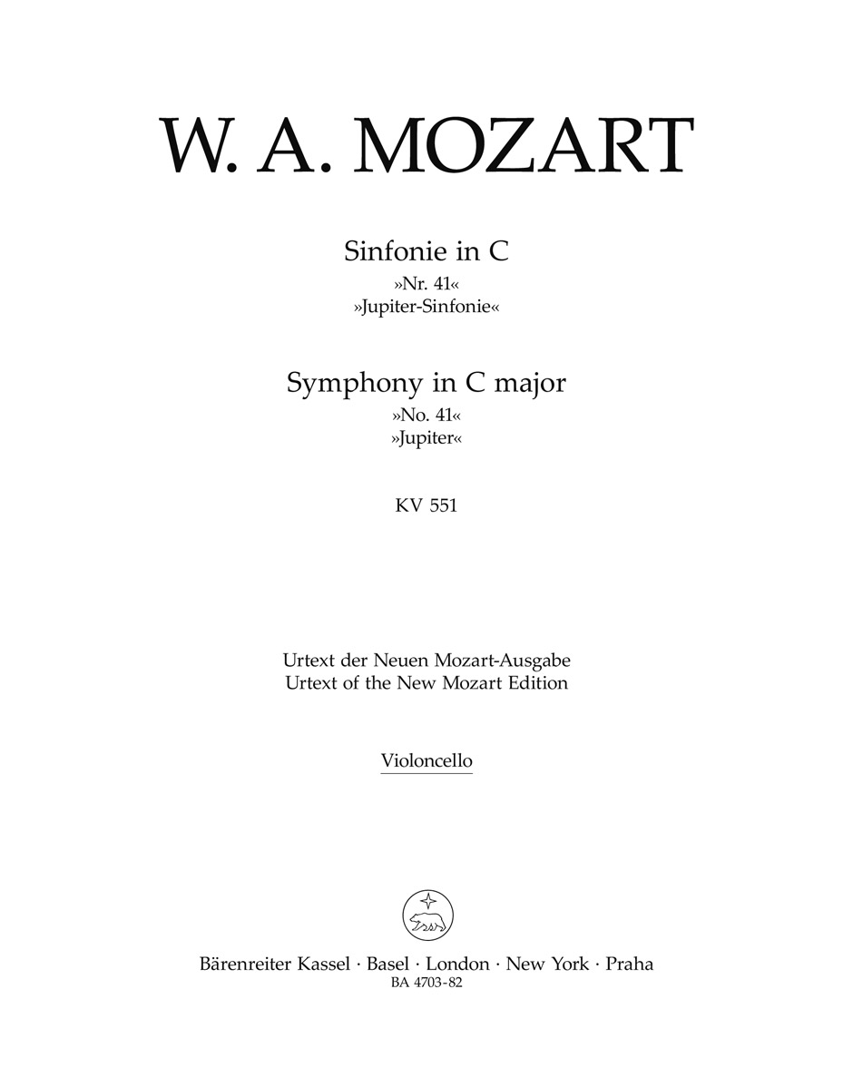 Symphonie Nr. 41 C-Dur KV 551 Jupiter - Vc - MOZART - Partition
