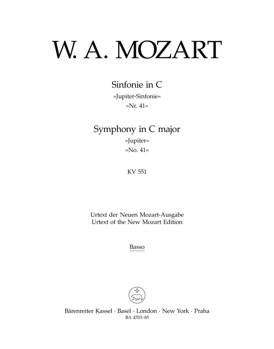 Symphonie Nr. 41 C-Dur KV 551 Jupiter - Kb MOZART Partition