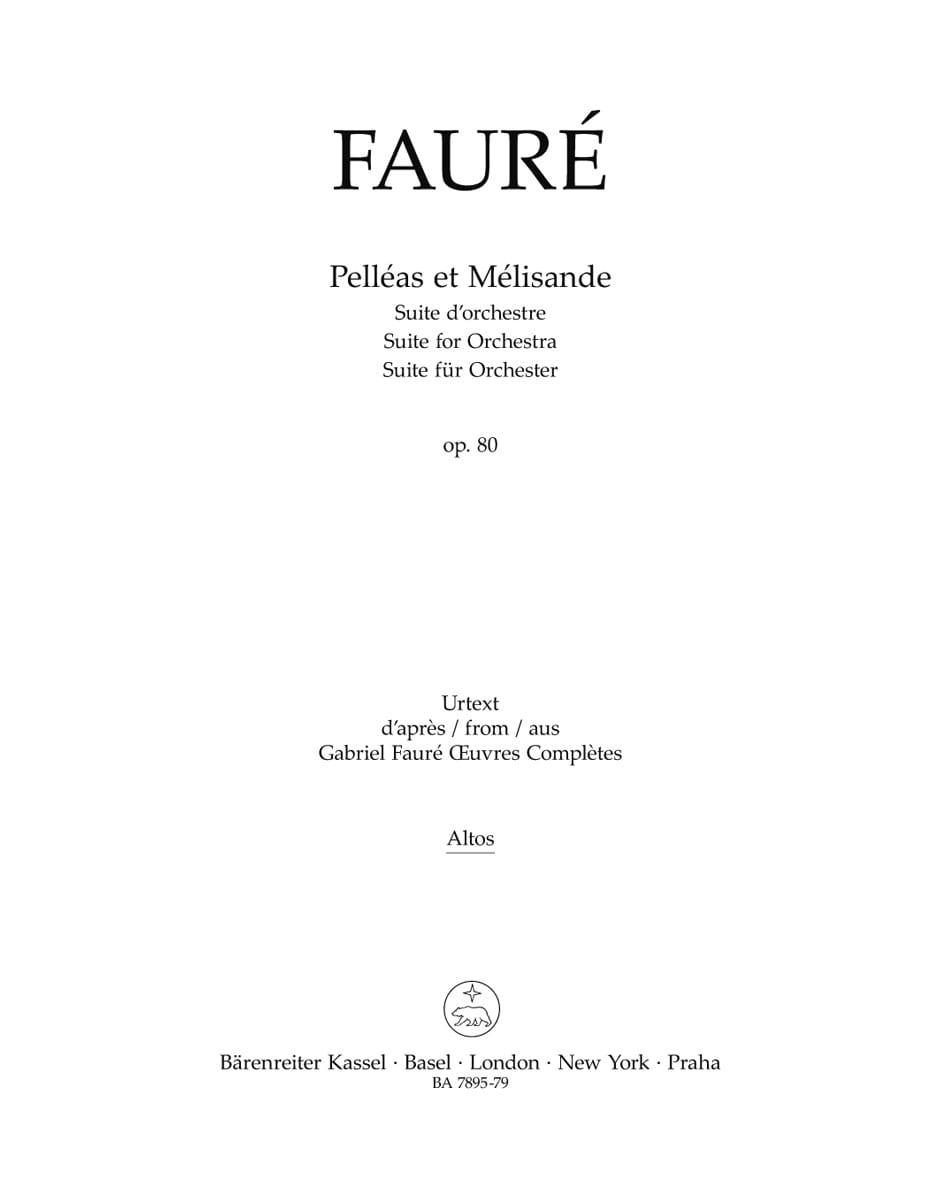 Pelléas et Mélisande op. 80 - Viola FAURÉ Partition