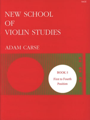 New school of violin studies - Volume 5 Adam Carse Partition Violon