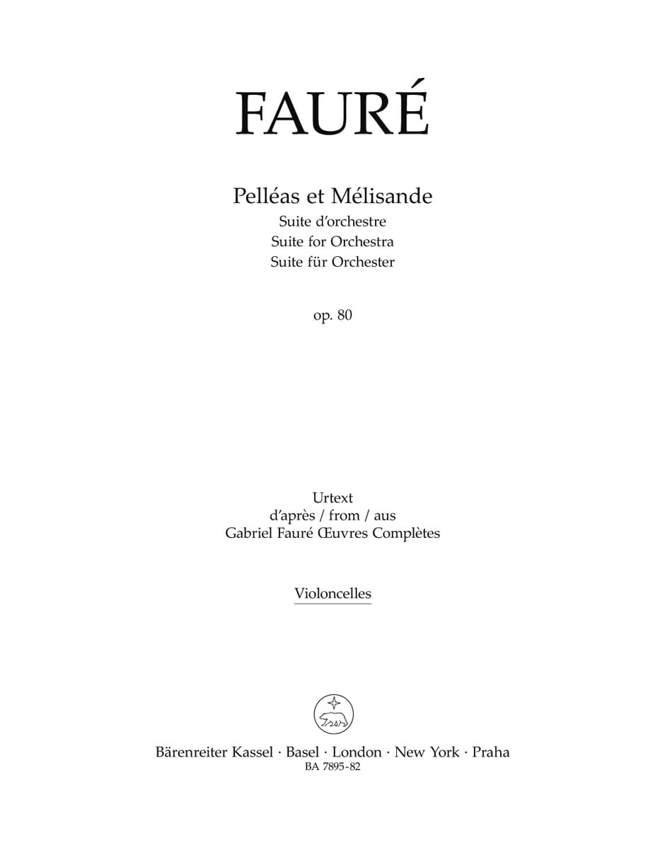 Pelléas et Mélisande op. 80 - Cello FAURÉ Partition