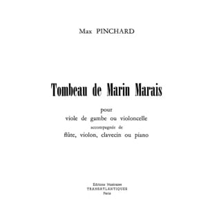 Pinchard - Tombeau De Marin Marais - Partition - di-arezzo.fr