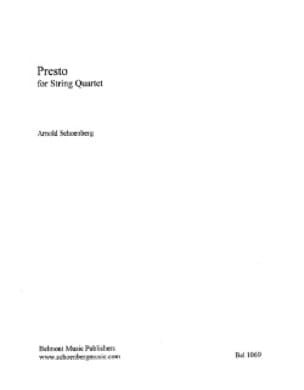 Presto - String quartet - Score + Parts SCHOENBERG Partition