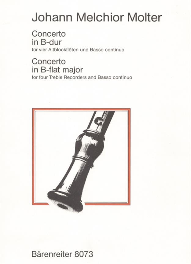 Concerto B-Dur 4 F-Bfl, Bc Johann Melchior Molter Partition