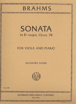 BRAHMS - Sonata in D major, op. 78 - Viola - Partition - di-arezzo.fr