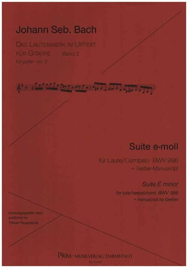 Suite e-Moll BWV996 BACH Partition