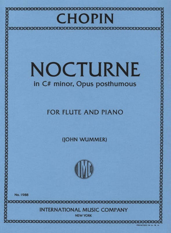 Nocturne in C # minor op. posth. - Flute piano - CHOPIN - Partition