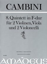 Quintette Nr. 8 En Fa Maj. Giuseppe Maria Cambini Partition Quintettes