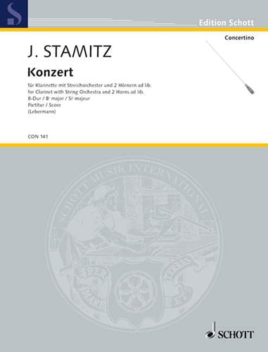 Konzert für Klarinette B-Dur - Partitur - Johann Stamitz - Partition