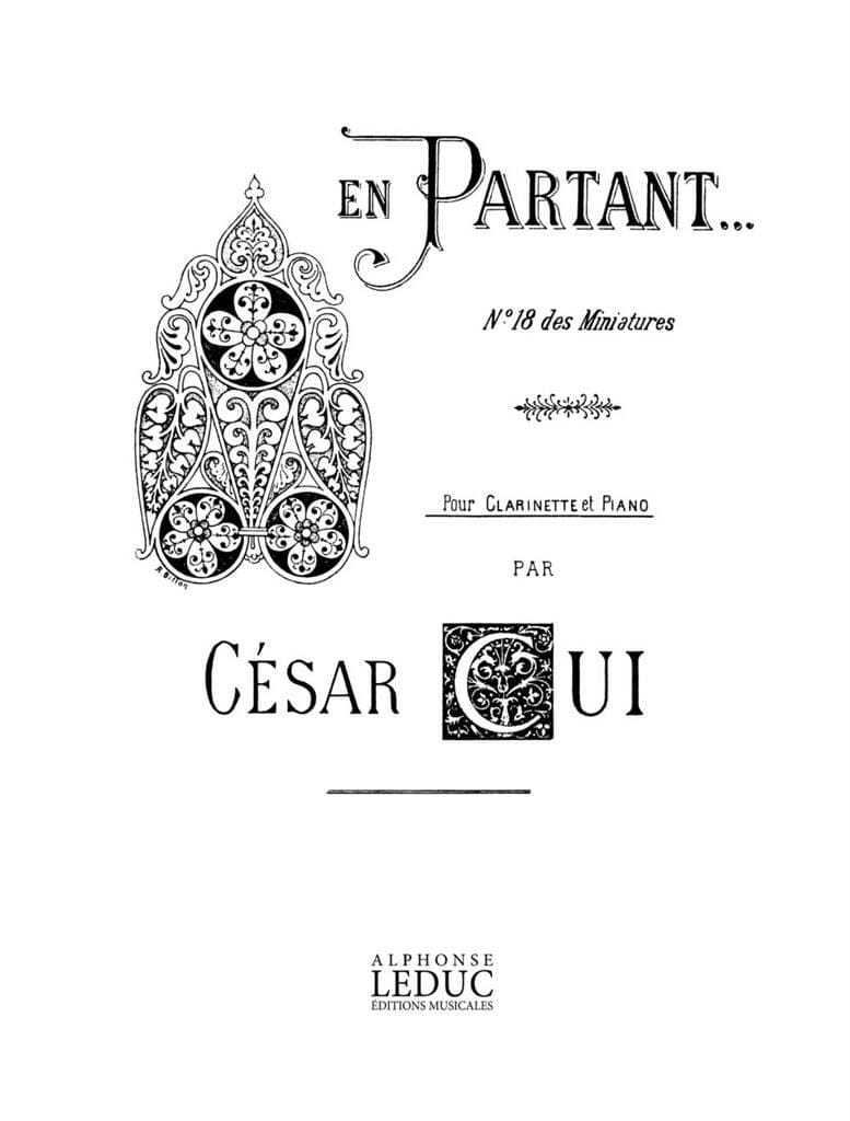En Partant César Cui Partition