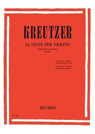42 Studi per Violino - Viola Bennici Rodolphe Kreutzer Partition Alto