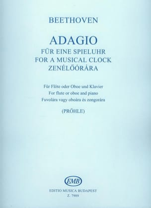 Adagio For A Musical Clock BEETHOVEN Partition Flûte traversière