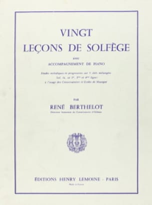 20 Leçons - 5 clés avec acc. René Berthelot Partition Solfèges