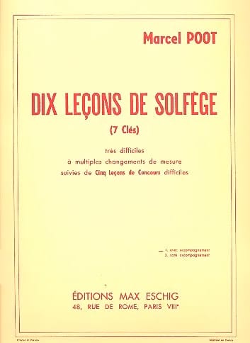 10 Leçons de solfège - 7 Clès avec accpt - Marcel Poot