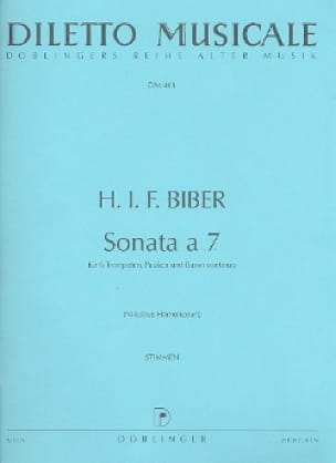 Sonata A 7 C-Dur Do M. - 6 Trompettes-Timbales-B. C. BIBER Partition