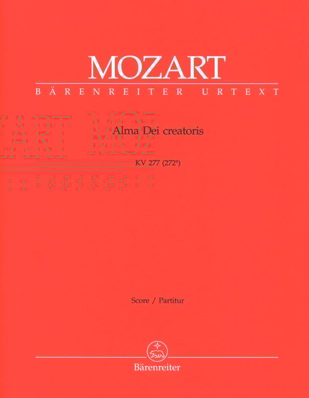 Alma Dei Creatoris KV 277 - Partitur MOZART Partition Grand format