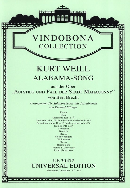 Alabama Song - Matériel Complet WEILL Partition