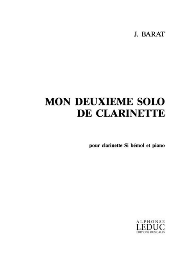 Mon Deuxième Solo De Clarinette - Barat - Partition - Clarinette